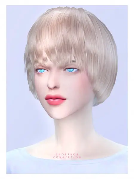 Black le: Short bob hairstyle conversion from TS3 to TS4 for Sims 4