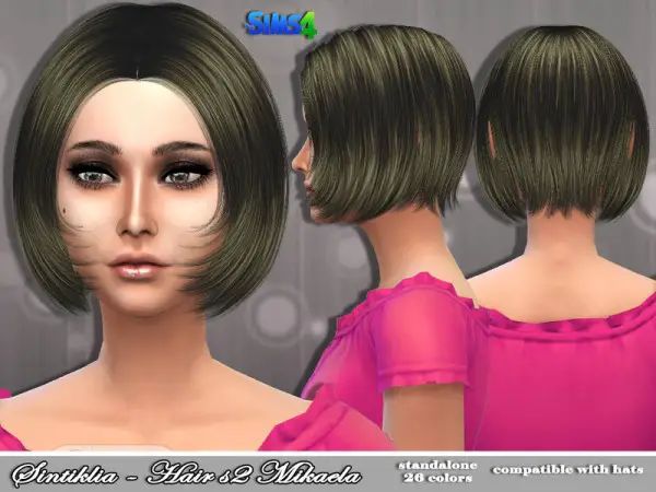 The Sims Resource: Hairstyle 02 Mikaela by Sintiklia for Sims 4
