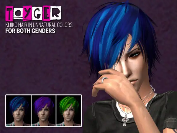 The path of never more: Kijiko hairsyle unnatural colors for Sims 4