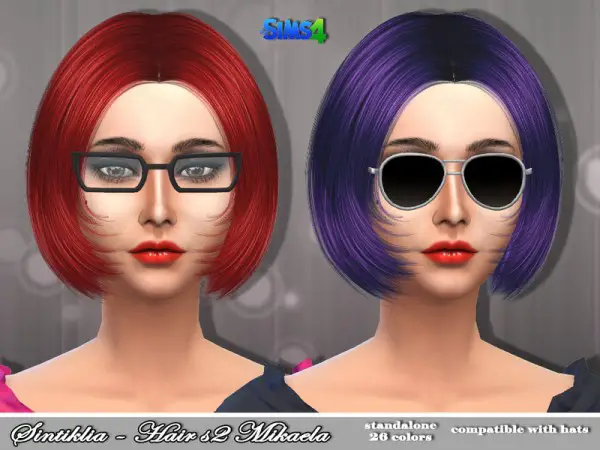 The Sims Resource: Hairstyle 02 Mikaela by Sintiklia for Sims 4