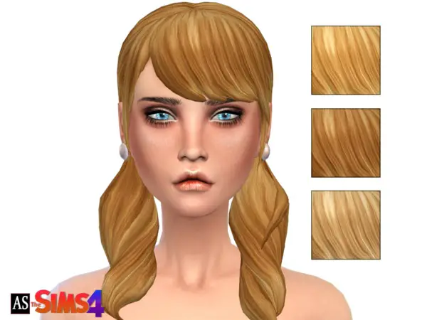    select a Website   : Blonde Ambition   Pigtails Long Wavy Bangs hairstyle recolor by Alexandra Sine for Sims 4