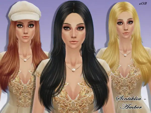 Sintiklia Sims: Amber hairstyle 03 for Sims 4