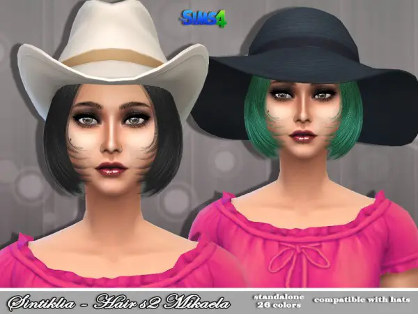 The Sims Resource: Hairstyle 02 Mikaela by Sintiklia for Sims 4