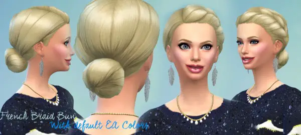 Mod The Sims: Mekka   French Braid Volumized hairstyle by Kubrick for Sims 4