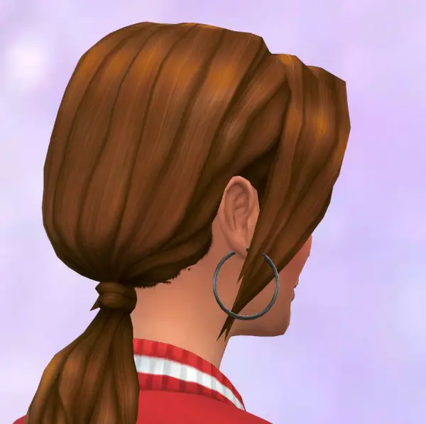 Mod The Sims: Pony Tail Low parted redone by malicieuse75 for Sims 4