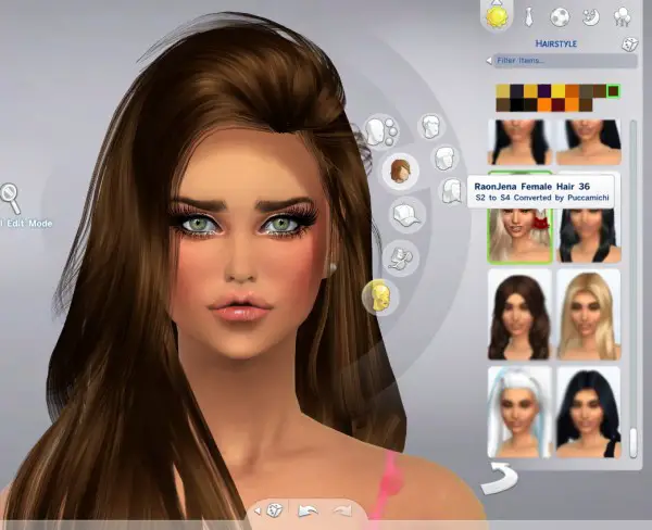 Puccamichi: RaonJena Hairstyle 36 Converted for Sims 4