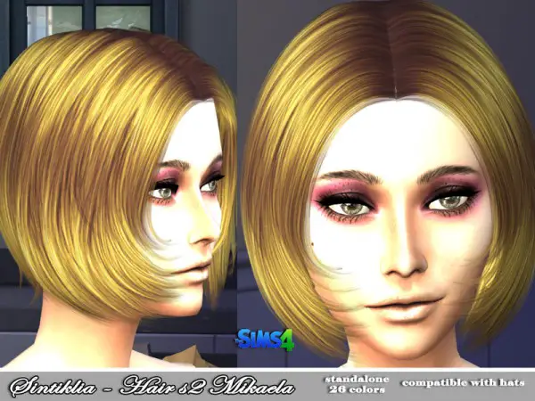 The Sims Resource: Hairstyle 02 Mikaela by Sintiklia for Sims 4