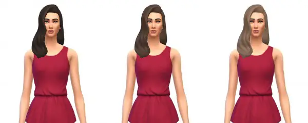 Busted Pixels: long wavy classic hairstyle for Sims 4