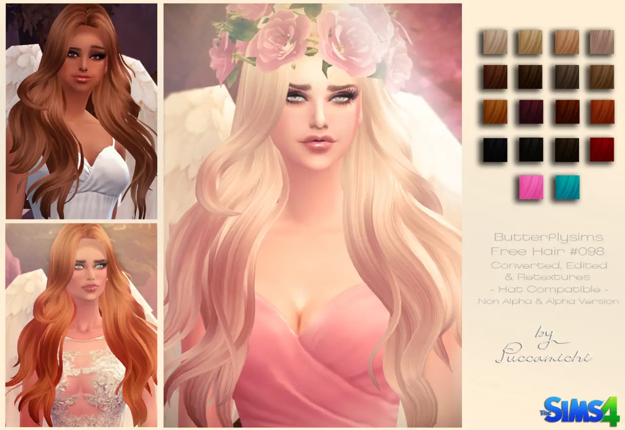 Sims 4 Hairs ~ Puccamichi: Butterflysims 096 hairstyle ...
