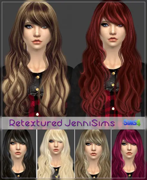 Jenni Sims: Elasims and RucySims Hairsstyles Converted Retextured for Sims 4