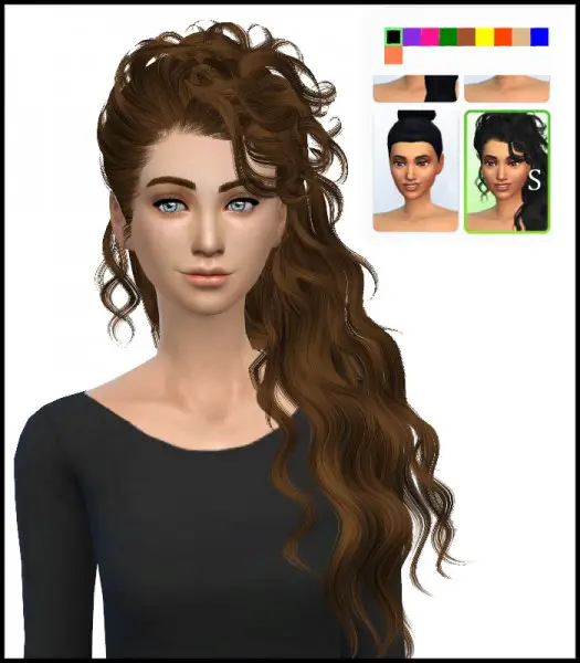 Simista: Newsea`s Disco Hairstyle Converted by David Sims and retextured by Simista for Sims 4