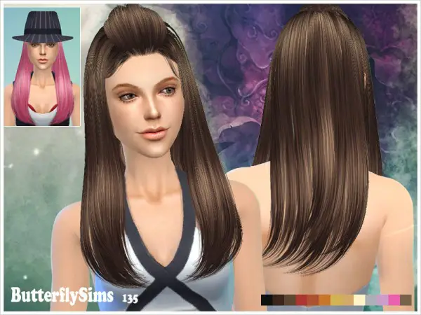 Butterflysims: Hairstyle 135 for Sims 4