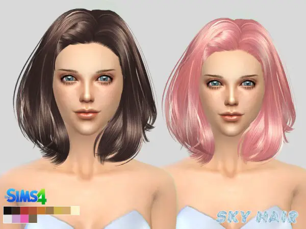 The Sims Resource: Long bob Hairstyle 242 by Skysims for Sims 4