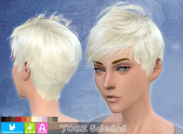 NewSea: J082 Soledad hairstyle for her for Sims 4