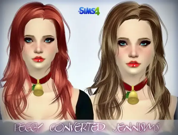 Jenni Sims: Peggy`s hairstyle converted for S4 and Elasims hairstyle retextured for Sims 4
