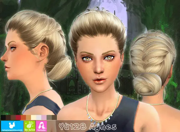 NewSea: Hairstyle YU128 Agnes for Sims 4
