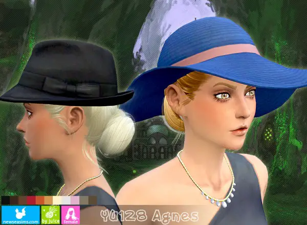 NewSea: Hairstyle YU128 Agnes for Sims 4