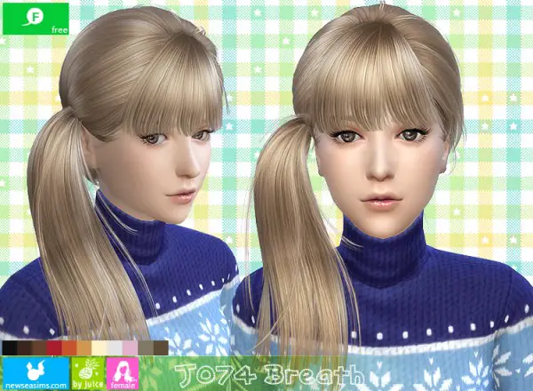 NewSea: J074 Breath hairstyle for Sims 4