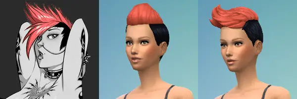 Mod The Sims: Punk Grrl Hairstyle by KisaFayd for Sims 4