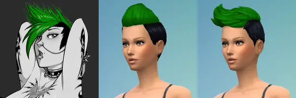 Mod The Sims: Punk Grrl Hairstyle by KisaFayd for Sims 4