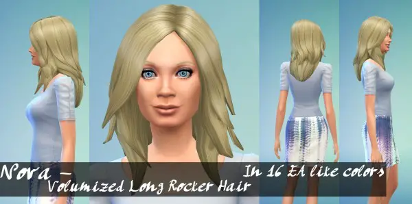 Mod The Sims: Nova   EAs Long Rocker Revolumized hairstyle by Kubrick for Sims 4