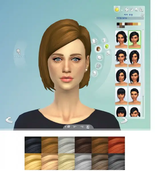 Rusty Nail: Medium straight parted hairstyle for Sims 4