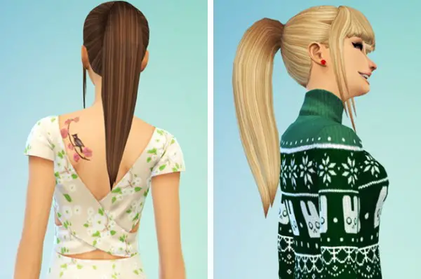 SimsSticle: Ponytail with bangs for Sims 4