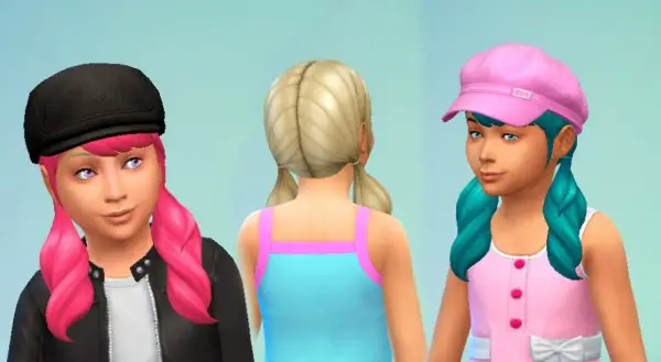 Mystufforigin: Pigtails Hair for girls for Sims 4