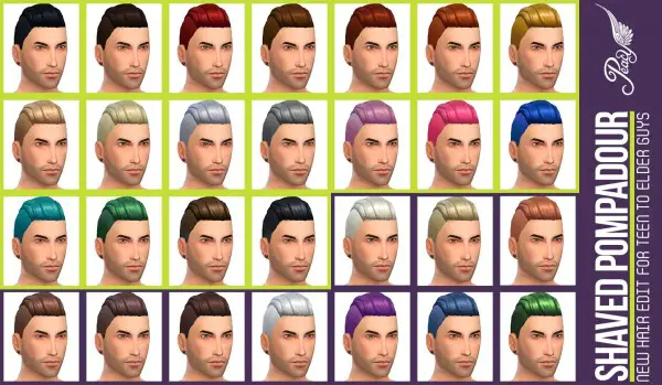 Simsational designs: Shaved Pompadour hairstyle for Sims 4