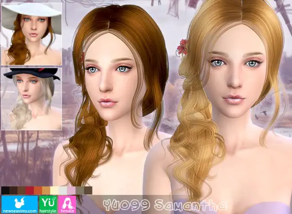    select a Website   : YU 099 Samantha Side ponytail hairstyle for Sims 4