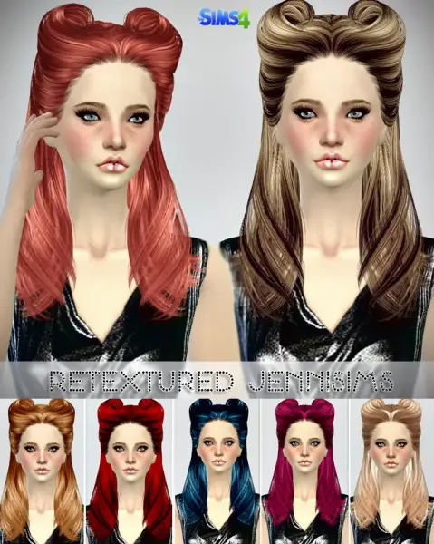 Jenni Sims: Butterflysims 082,085 Hairstyles retextured for Sims 4