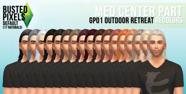 Busted Pixels: Med Center part hairstyle for Sims 4