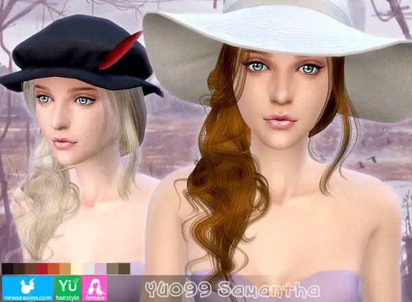    select a Website   : YU 099 Samantha Side ponytail hairstyle for Sims 4