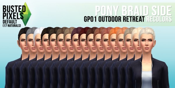 Busted Pixels: Pony braid side hairstyle for Sims 4