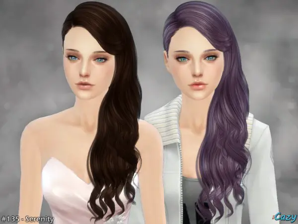 The Sims Resource: Serenity 2 hairstyle by Cazy for Sims 4