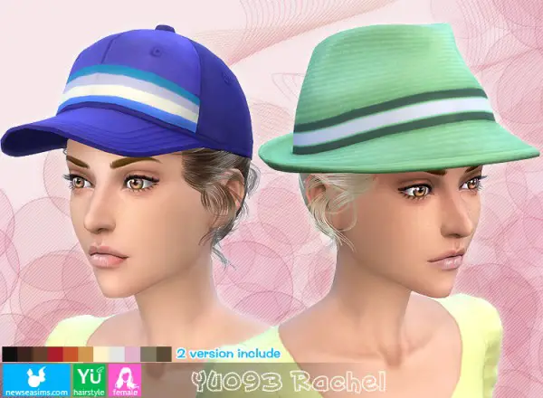 NewSea: YU093 Rachel high ponytail with bow hairstyle for Sims 4