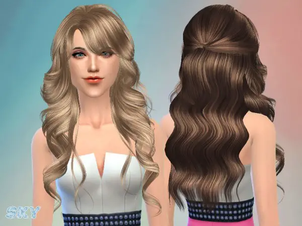 The Sims Resource: Romantic hairstyle 255 by Skysims for Sims 4