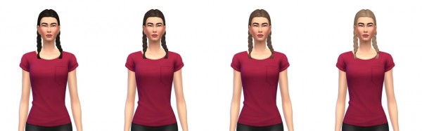 Busted Pixels: Pigtails braid hairstyle for Sims 4