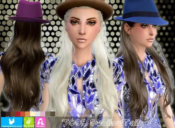 NewSea: J098 Swallow tail hairstyle for Sims 4