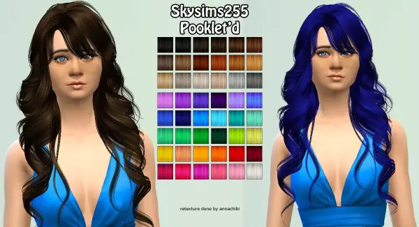 Annachibi`s Sims: Skysims 255 hairstyle retextured for Sims 4