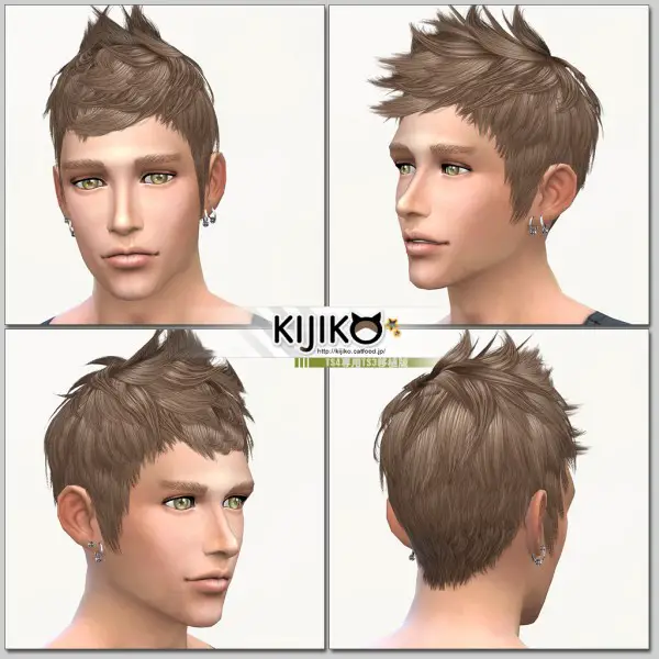 Kijiko Sims: Faux hawk hairstyle conversion from TS3 to TS4 for Sims 4