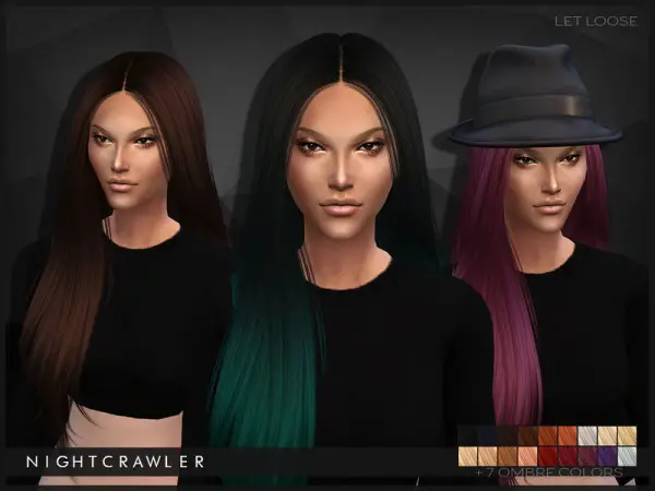 The Sims Resource: Let Loose hairstyle by Nightcrawler for Sims 4