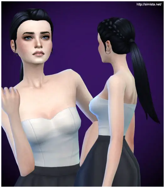 Simista: Braid Side Pony Hairstyle retextured for Sims 4