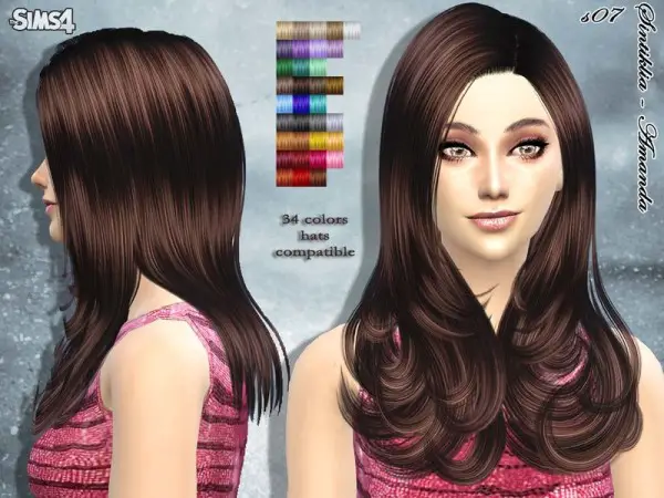 Sintiklia Sims: Amanda hairstyle 07 by Sintiklia for Sims 4