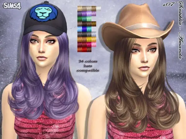 Sintiklia Sims: Amanda hairstyle 07 by Sintiklia for Sims 4