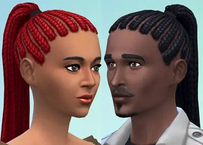 Mod The Sims: Ponytail Dreads by Esmeralda for Sims 4