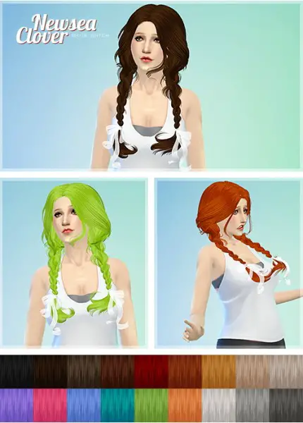 Ashley: Newsea`s Clover hairstyle retextured for Sims 4