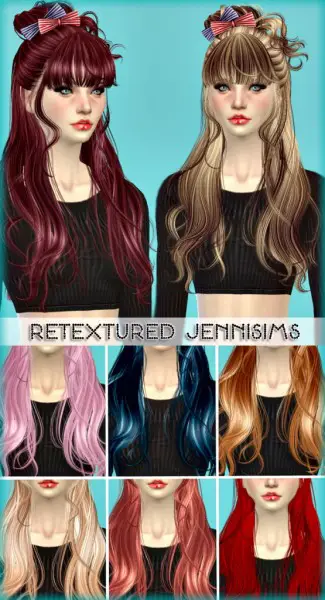 Jenni Sims: Newsea`s Rainbow Gate and Samantha hairstyles retextured for Sims 4