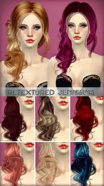 Jenni Sims: Newsea`s Rainbow Gate and Samantha hairstyles retextured for Sims 4
