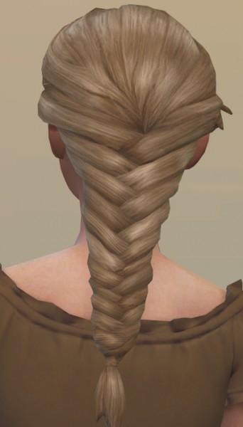 Vicarious Living: Braid Fishtail hairstyle retextured for Sims 4